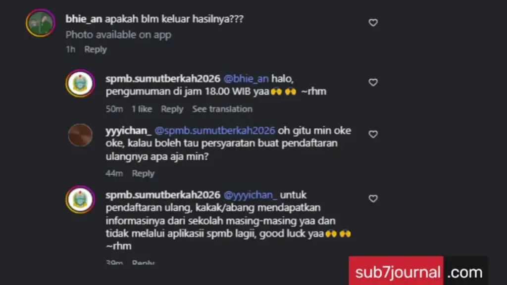 Jam Berapa Pengumuman SPMB Sumut 2026